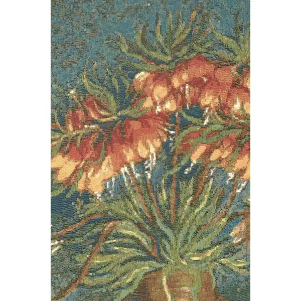 Van Gogh Lilies French Wall Tapestry - 18 in. x 25 in. Cotton by Vincent Van Gogh | Close Up 2