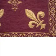 Fleur De Lys Red II Belgian Cushion Cover - 18 in. x 18 in. SoftCottonChenille by Charlotte Home Furnishings | Close Up 4