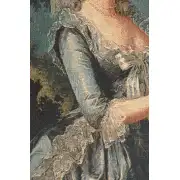 Marie Antoinette with Rose Belgian Tapestry Wall Hanging | Close Up 2
