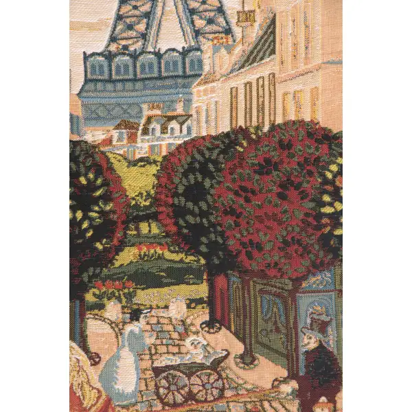 Eiffel Naif Belgian Tapestry Wall Hanging | Close Up 2