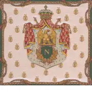 Napoleon Crest Belgian Cushion Cover - 18 in. x 18 in. Cotton by Charlotte Home Furnishings | Close Up 1