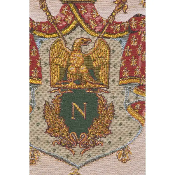 Napoleon Crest Belgian Cushion Cover - 18 in. x 18 in. Cotton by Charlotte Home Furnishings | Close Up 2