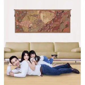 Sleeping Danae By Klimt Italian Tapestry - 60 in. x 25 in. Cotton/Viscose/Polyester by Gustav Klimt