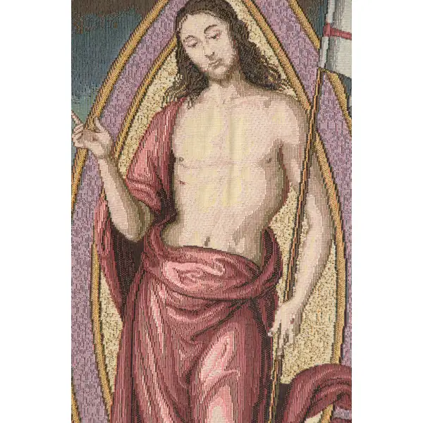 Resurrection Italian Tapestry - 36 in. x 50 in. Cotton/Viscose/Polyester by Pietro Perugino | Close Up 1