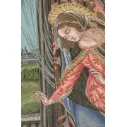 Annunciation Botticelli Italian Tapestry - 29 in. x 25 in. Cotton/Viscose/Polyester by Sandro Botticelli | Close Up 2