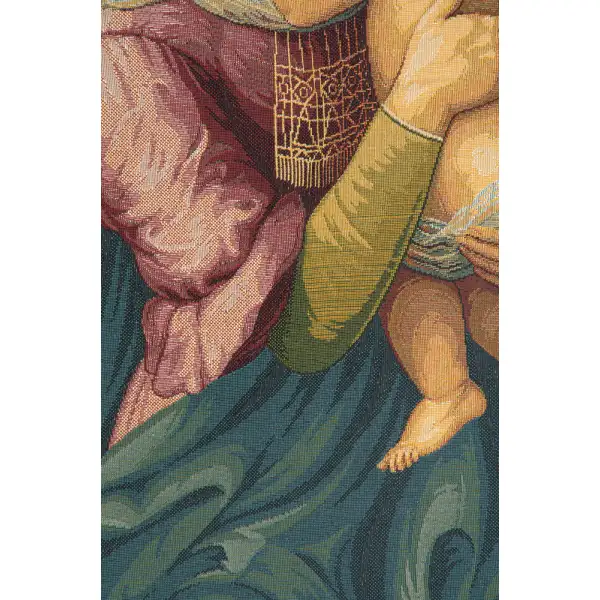 Madonna With Child By Raphael Italian Tapestry - 20 in. x 24 in. Cotton/Viscose/Polyester by Raphael | Close Up 2