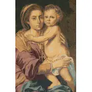 Madonna Del Rosario Italian Tapestry - 20 in. x 24 in. Cotton/Viscose/Polyester by Bartolomé Esteban Murillo | Close Up 1