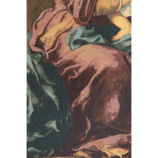 Madonna Del Rosario Italian Tapestry - 20 in. x 24 in. Cotton/Viscose/Polyester by Bartolomé Esteban Murillo | Close Up 2