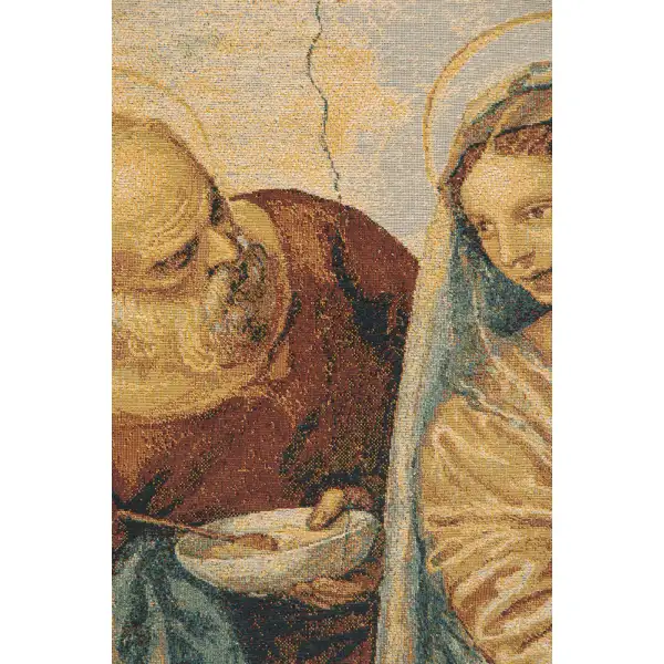 Madonna Della Pappa Italian Tapestry - 25 in. x 22 in. Cotton/Viscose/Polyester by Paolo Veronese | Close Up 2