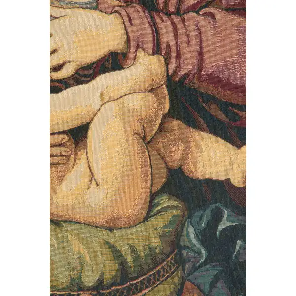 Madonna Del Cuscino Italian Tapestry - 17 in. x 22 in. Cotton/Viscose/Polyester by Raphael | Close Up 2