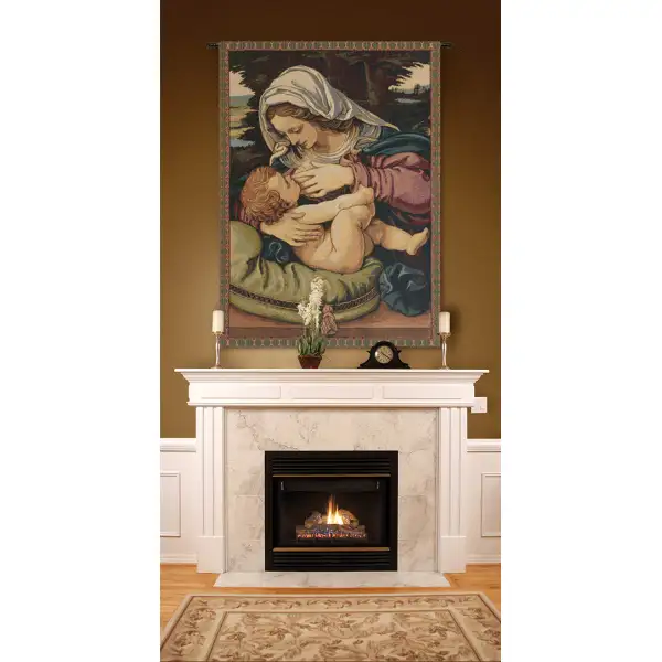 Madonna Del Cuscino Italian Tapestry - 17 in. x 22 in. Cotton/Viscose/Polyester by Raphael | Life Style 1