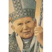 Papa Wojtyla Pope John Paul II Italian Tapestry - 17 in. x 24 in. Cotton/Viscose/Polyester by Alberto Passini | Close Up 1