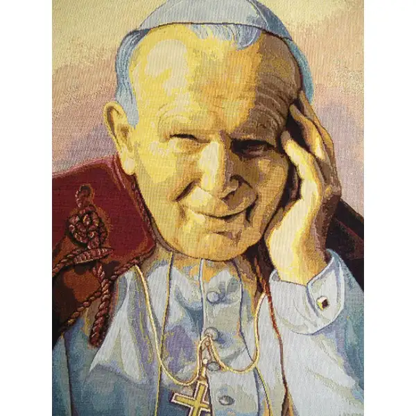 Pope John Paul II Papa Wojtyla Italian Tapestry | Close Up 1