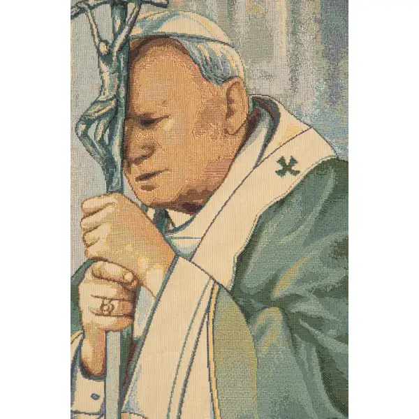 Pope John Paul II  Italian Tapestry | Close Up 1