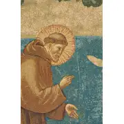 St. Francis Preaching To The Birds Italian Tapestry - 18 in. x 24 in. Cotton/Viscose/Polyester by Giotto di Bondone | Close Up 1