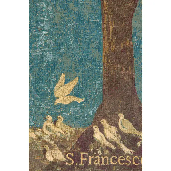 St. Francis Preaching To The Birds Italian Tapestry - 18 in. x 24 in. Cotton/Viscose/Polyester by Giotto di Bondone | Close Up 2