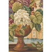 Venice Balcony With Flowers Italian Tapestry - 36 in. x 26 in. Cotton/Viscose/Polyester by Clement Micarelli | Close Up 1