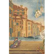 Venice Balcony With Flowers Italian Tapestry - 36 in. x 26 in. Cotton/Viscose/Polyester by Clement Micarelli | Close Up 2