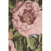 Pink Peonies Italian Tapestry - 25 in. x 35 in. Cotton/Viscose/Polyester by Alberto Passini | Close Up 1