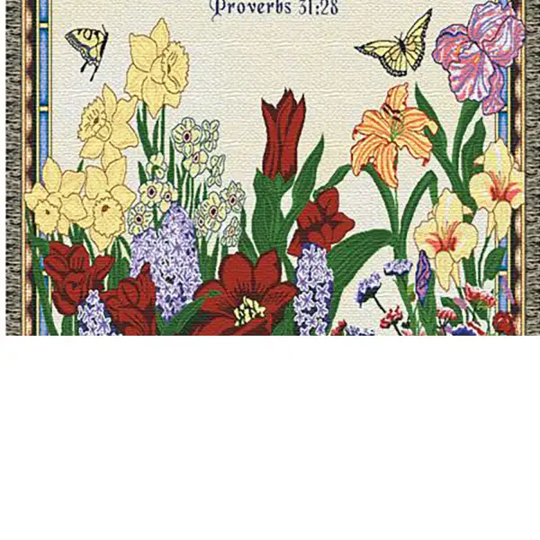 Mother Proverbs 31:28 - 68 in. x 52 in. Cotton by Charlotte Home Furnishings Inc | Close Up 1