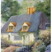 Cottage Path Tapestry Afghan Throw | Close Up 1