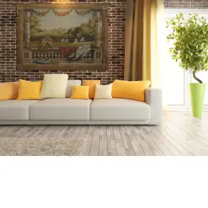 Chateau Bellevue French Wall Tapestry - 58 in. x 44 in. Wool/cotton/others by Charlotte Home Furnishings Inc