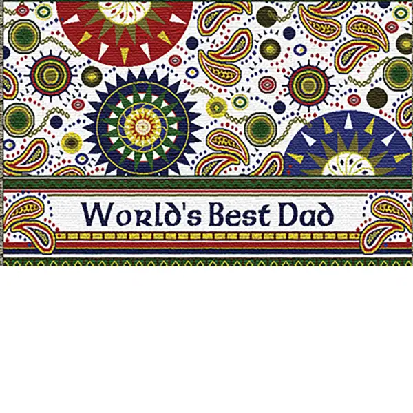 World's Best Dad - 60 in. x 52 in. Cotton by Charlotte Home Furnishings Inc | Close Up 1