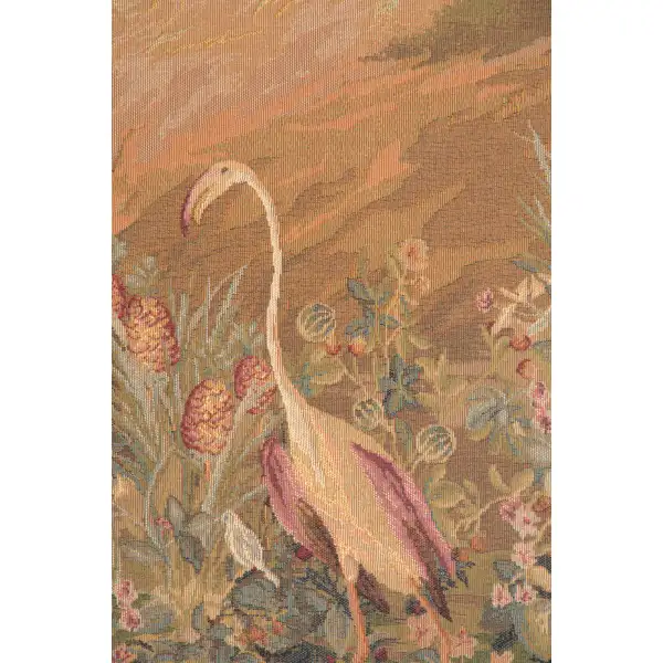 Le Point Deau Flamant Rose French Wall Tapestry - 27 in. x 58 in. Wool/cotton/others by Albert Eckhout | Close Up 1