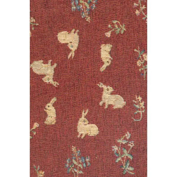 Medieval Rabbit II French Table Mat - 34 in. x 14 in. Wool/cotton/others by Charlotte Home Furnishings | Close Up 2