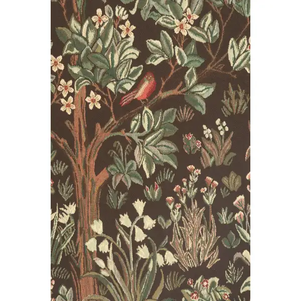 Tree Of Life - Brown Belgian Tapestry - 51 in. x 69 in. Cotton/Viscose/Polyester by William Morris | Close Up 2