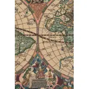 Map Mercator Belgian Tapestry - 46 in. x 33 in. Cotton/Viscose/Polyester by Charlotte Home Furnishings | Close Up 1