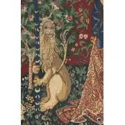 Lady and the Organ (With Border) Belgian Tapestry | Close Up 1
