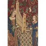 Lady and the Organ (With Border) Belgian Tapestry | Close Up 2