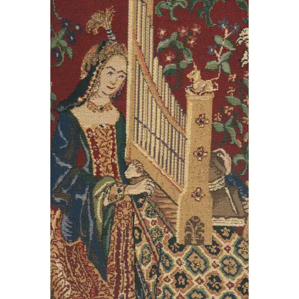 Lady and the Organ II Belgian Tapestry | Close Up 2