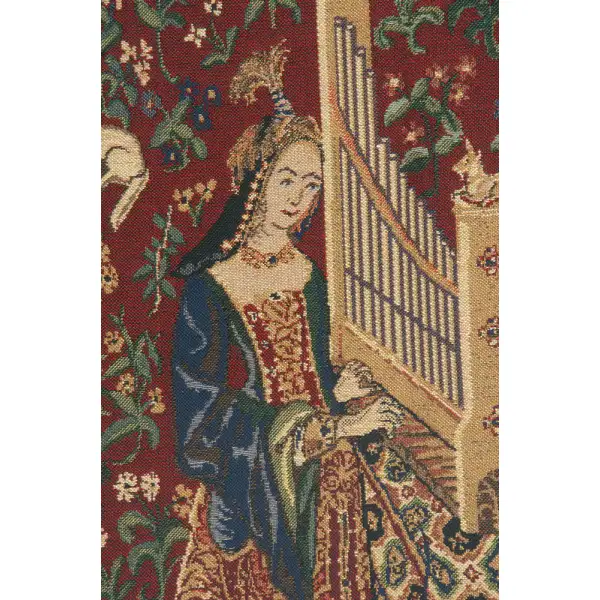 Lady and the Organ III  Belgian Tapestry | Close Up 1
