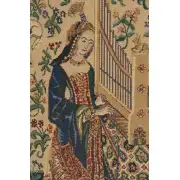 Lady and the Organ, Beige  Belgian Tapestry | Close Up 2