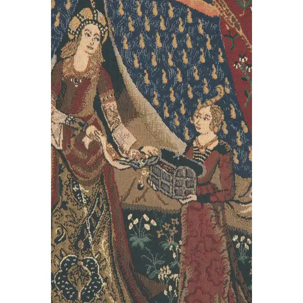 Lady And The Unicorn Belgian Tapestry - 44 in. x 33 in. Cotton/Viscose/Polyester by Charlotte Home Furnishings | Close Up 1