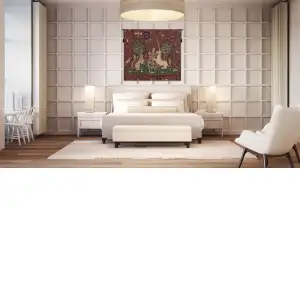 Lady And The Mirror Belgian Tapestry - 38 in. x 33 in. Cotton/Viscose/Polyester by Charlotte Home Furnishings Inc