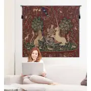 Lady And The Mirror Belgian Tapestry - 38 in. x 33 in. Cotton/Viscose/Polyester by Charlotte Home Furnishings | Life Style 2