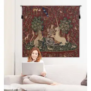 Lady And The Mirror Belgian Tapestry - 38 in. x 33 in. Cotton/Viscose/Polyester by Charlotte Home Furnishings Inc