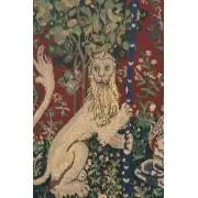 Lady and the Mirror (with Border) Belgian Tapestry | Close Up 1