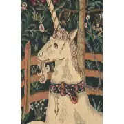 Unicorn In Captivity II (With Border) Belgian Tapestry - 33 in. x 42 in. Cotton/Viscose/Polyester by Charlotte Home Furnishings | Close Up 1