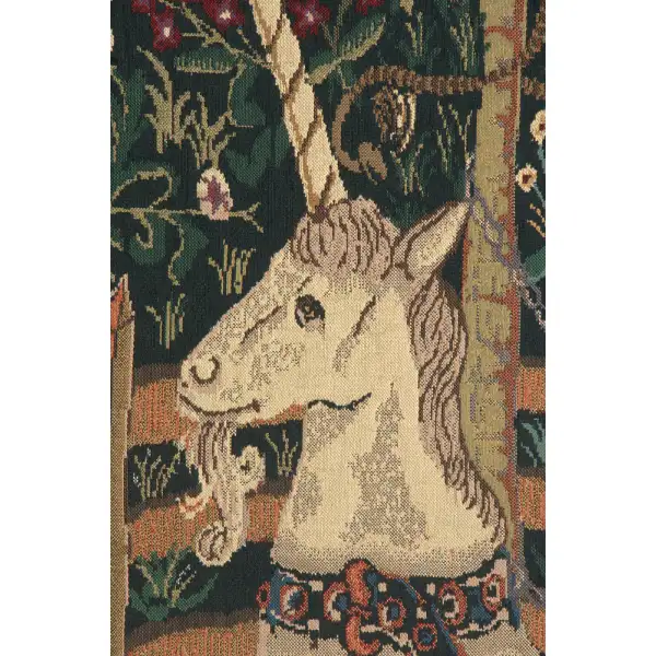 Unicorn In Captivity II Belgian Tapestry - 33 in. x 42 in. Cotton/Viscose/Polyester by Charlotte Home Furnishings | Close Up 1