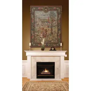 Vieux Brussels (Left Side) Belgian Tapestry - 33 in. x 39 in. Cotton/Viscose/Polyester by Charlotte Home Furnishings Inc