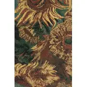 Sunflowers Gold Belgian Tapestry - 33 in. x 40 in. Cotton/Viscose/Polyester by Vincent Van Gogh | Close Up 1