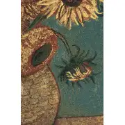 Sunflowers Gold Belgian Tapestry - 33 in. x 40 in. Cotton/Viscose/Polyester by Vincent Van Gogh | Close Up 2