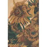 Sunflowers, Beige Belgian Wall Tapestry | Close Up 1
