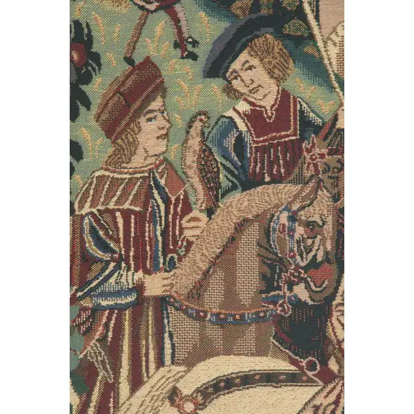 Falcon Hunt Belgian Tapestry - 33 in. x 37 in. Cotton/Viscose/Polyester by Charlotte Home Furnishings | Close Up 1