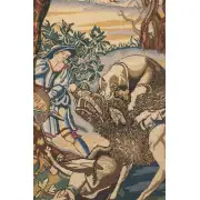 Hunt Of The Boar Belgian Tapestry - 69 in. x 44 in. Cotton/Viscose/Polyester by Bernard Van Orley | Close Up 1