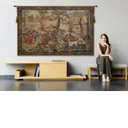 Hunt Of The Boar Belgian Tapestry - 69 in. x 44 in. Cotton/Viscose/Polyester by Bernard Van Orley | Life Style 2